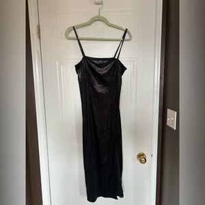 H&M Black Sparkly Velvet Slip Dress